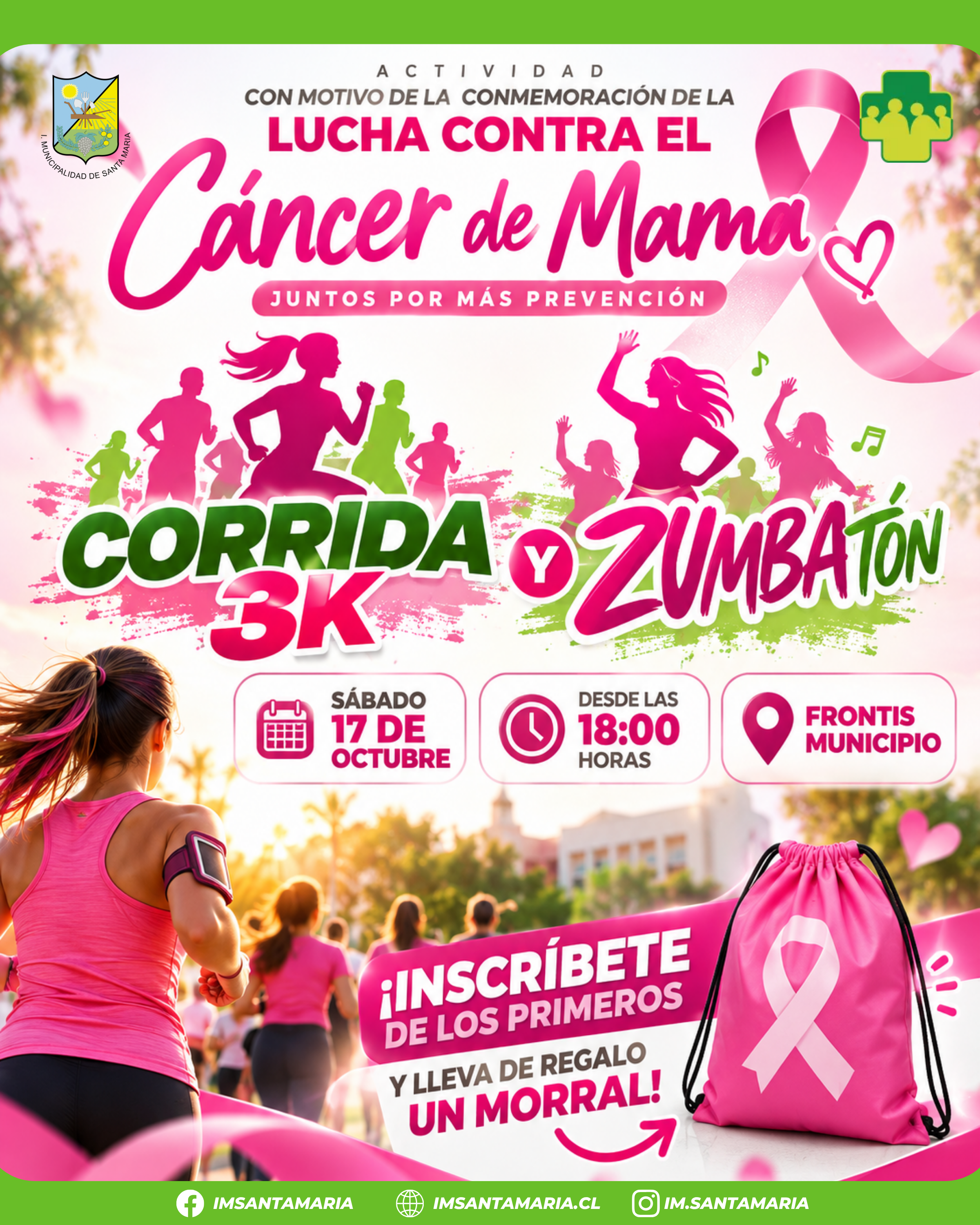 Corrida 3K y Zumbatón - Lucha Contra el Cáncer de Mama