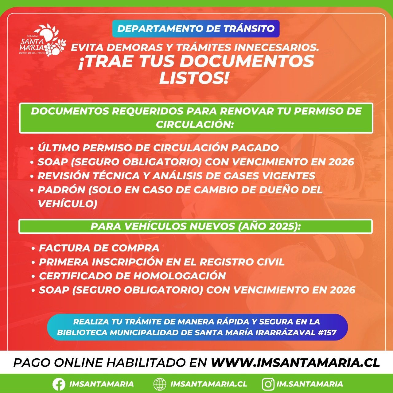 Pago de permiso de circulación presencial